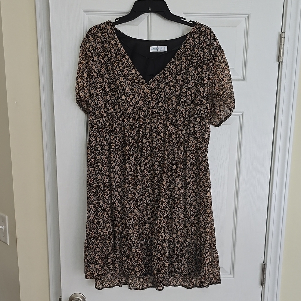 Primark Black and Pink Floral Mini Dress